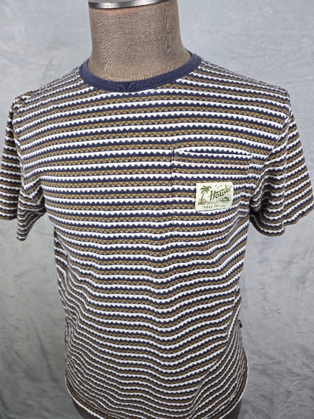 Howler Brothers Zuma Jacquard Stripe Pocket Tee M